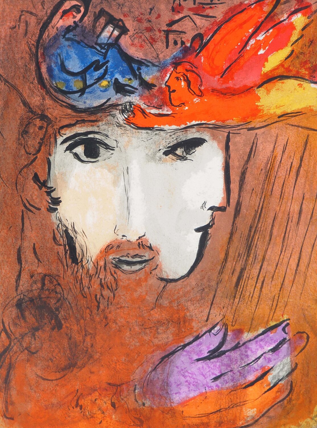 David et Bethsabée amoureu Marc Chagall