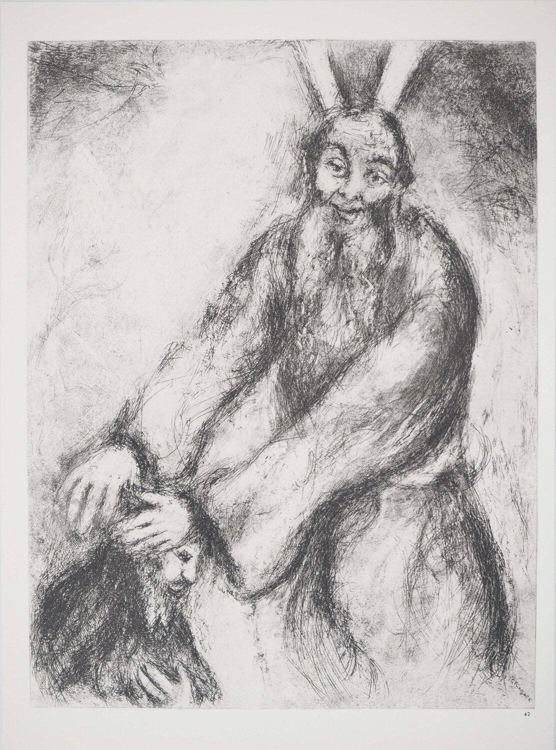 Josué reçoit la bénédiction de Moïse Marc Chagall Afdruk te koop