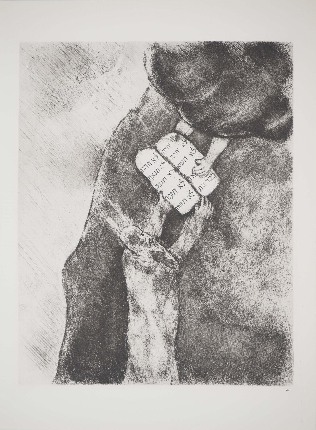 Moïse reçoit les tables de la Loi Marc Chagall Print for sale