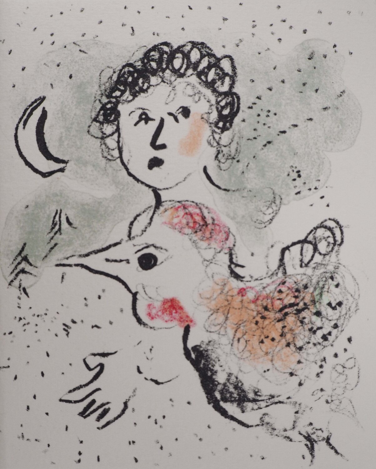 Autoportrait au coq et à la lune Marc Chagall Édition à vendre