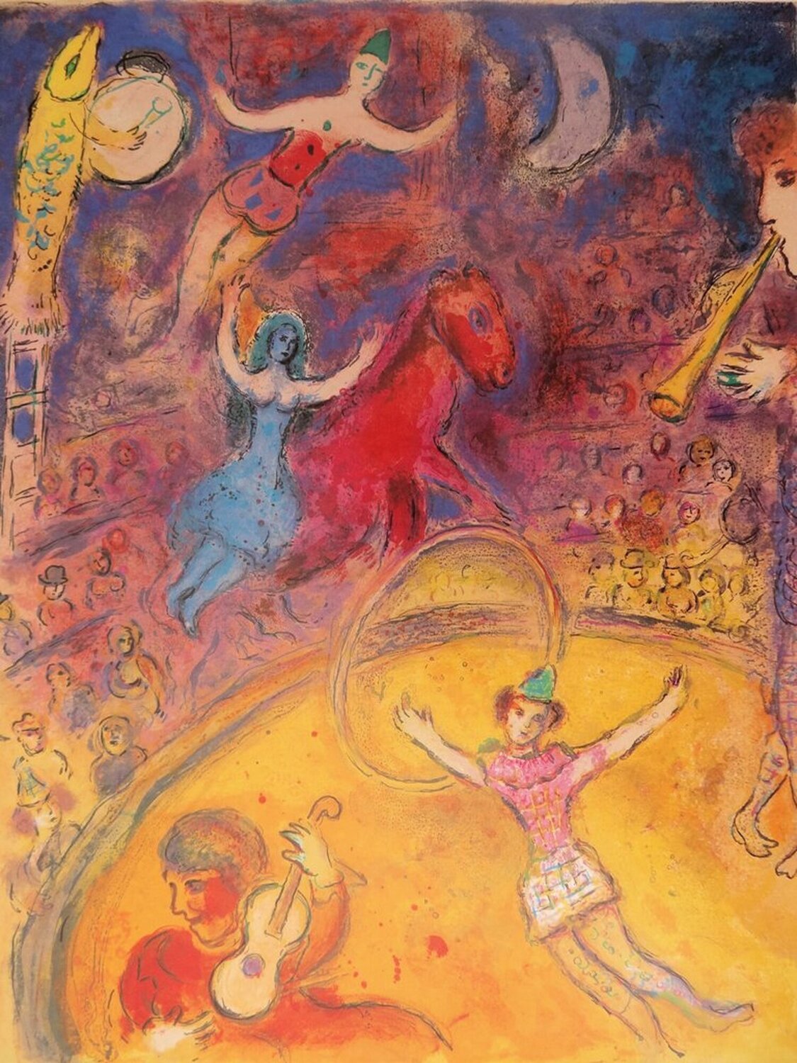 Marc Chagall: 25 livres illustrés - Le cirque Marc Chagall Druck zu verkaufen