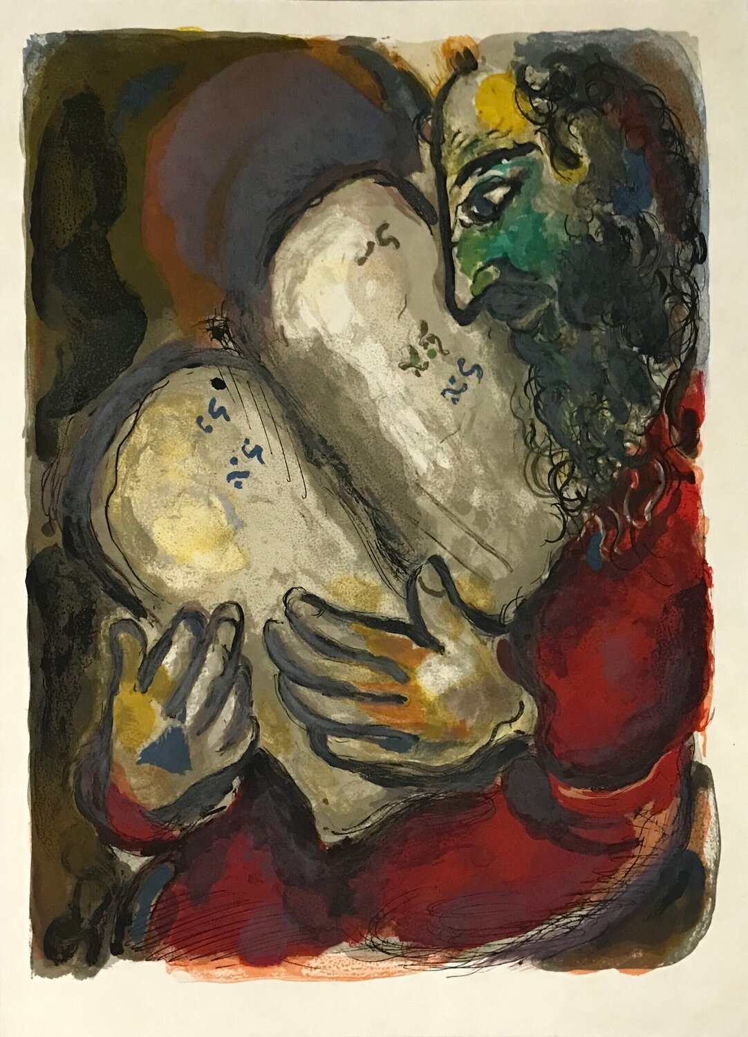 Moses and the Tablets from The Story of Exodus Marc Chagall Stampa in vendita