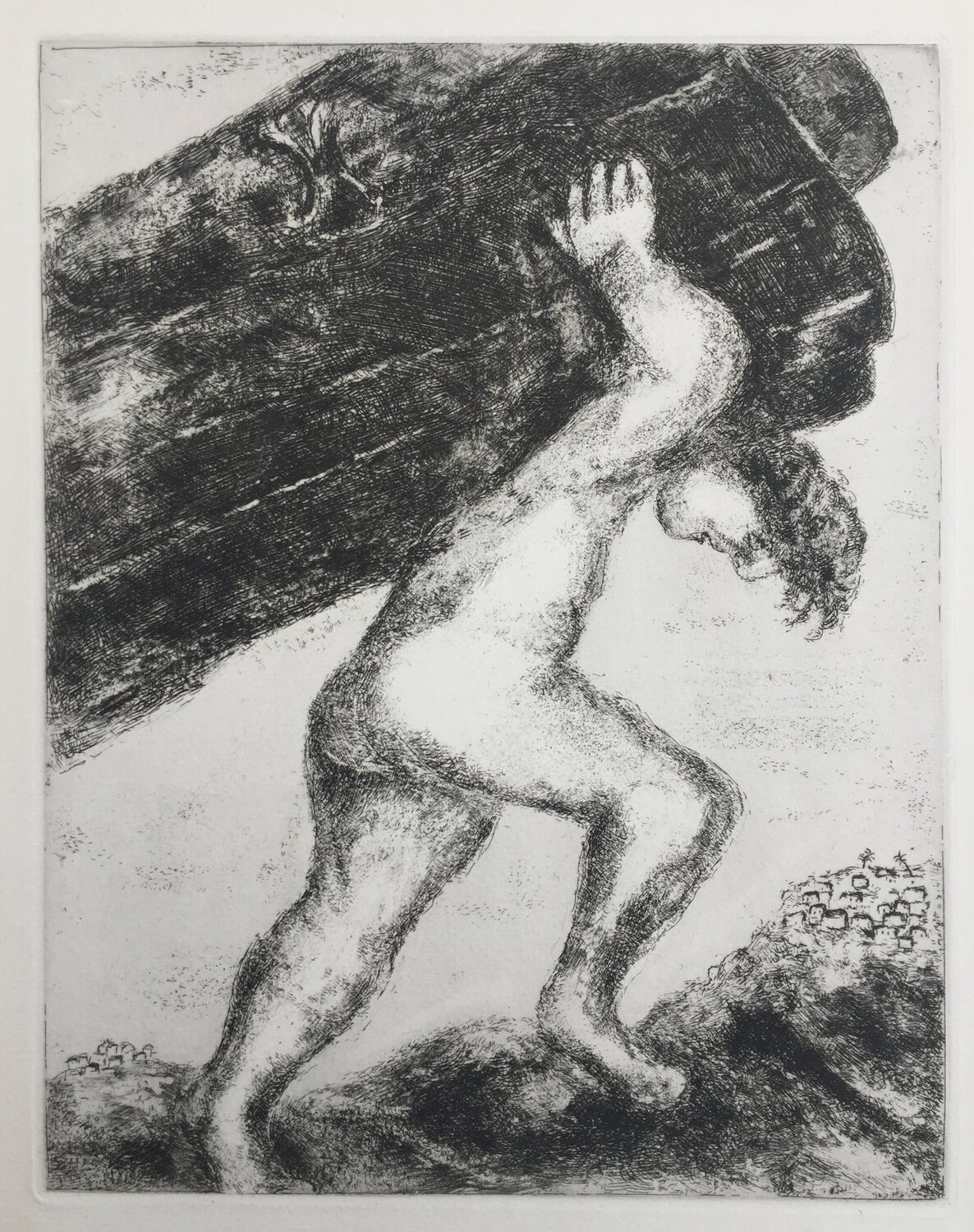 SAMSON CARRYING THE  GATES OF GAZA Marc Chagall Druck zu verkaufen