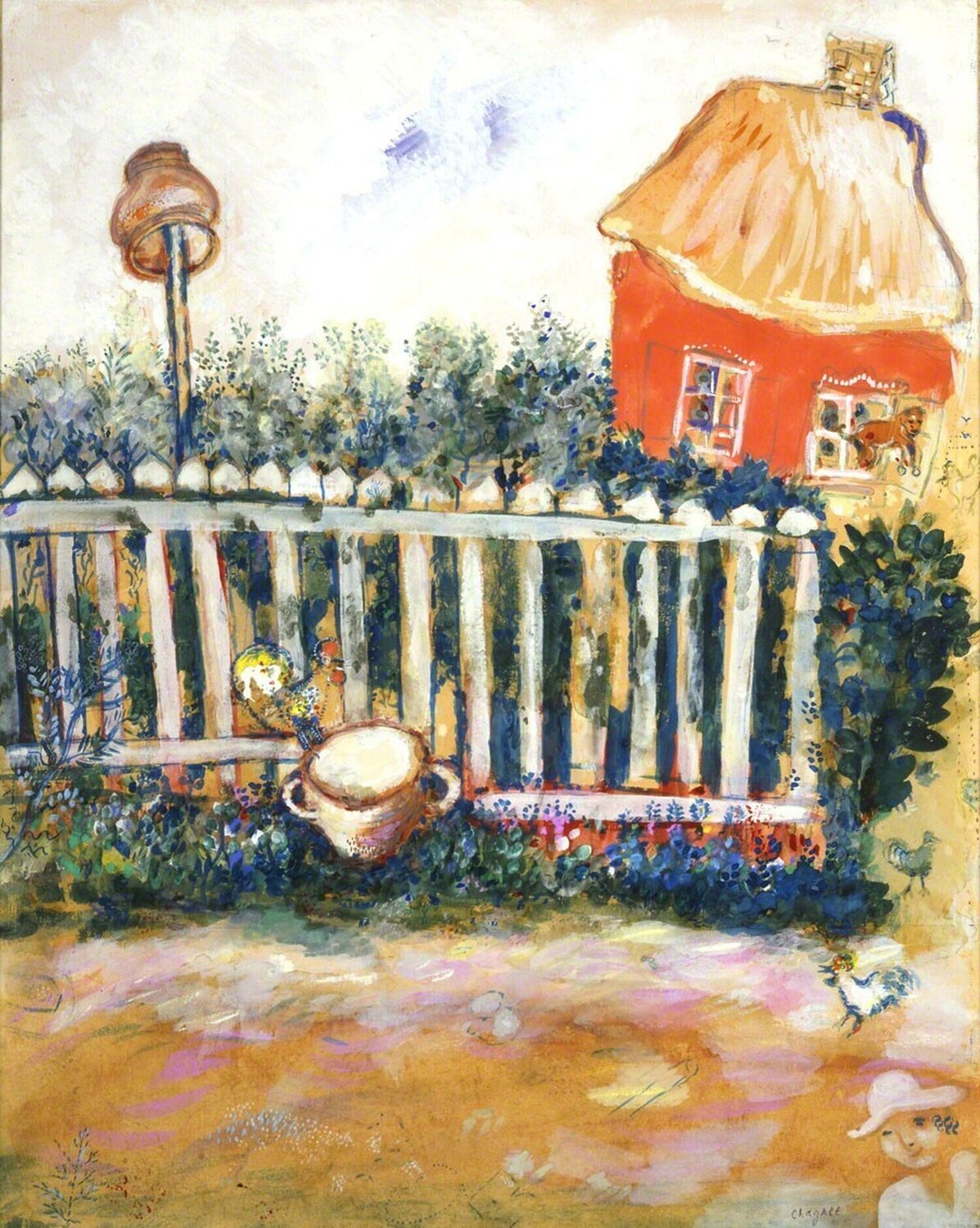 Dessin original pour "Le Pot de terre et le Pot de fer" Marc Chagall