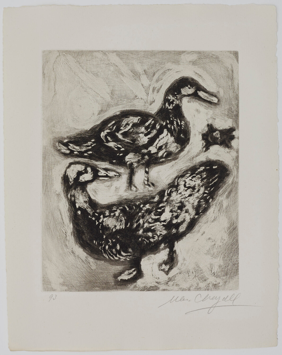 The Turtle and the two Ducks, from Fables de La Fontaine Marc Chagall Druck zu verkaufen