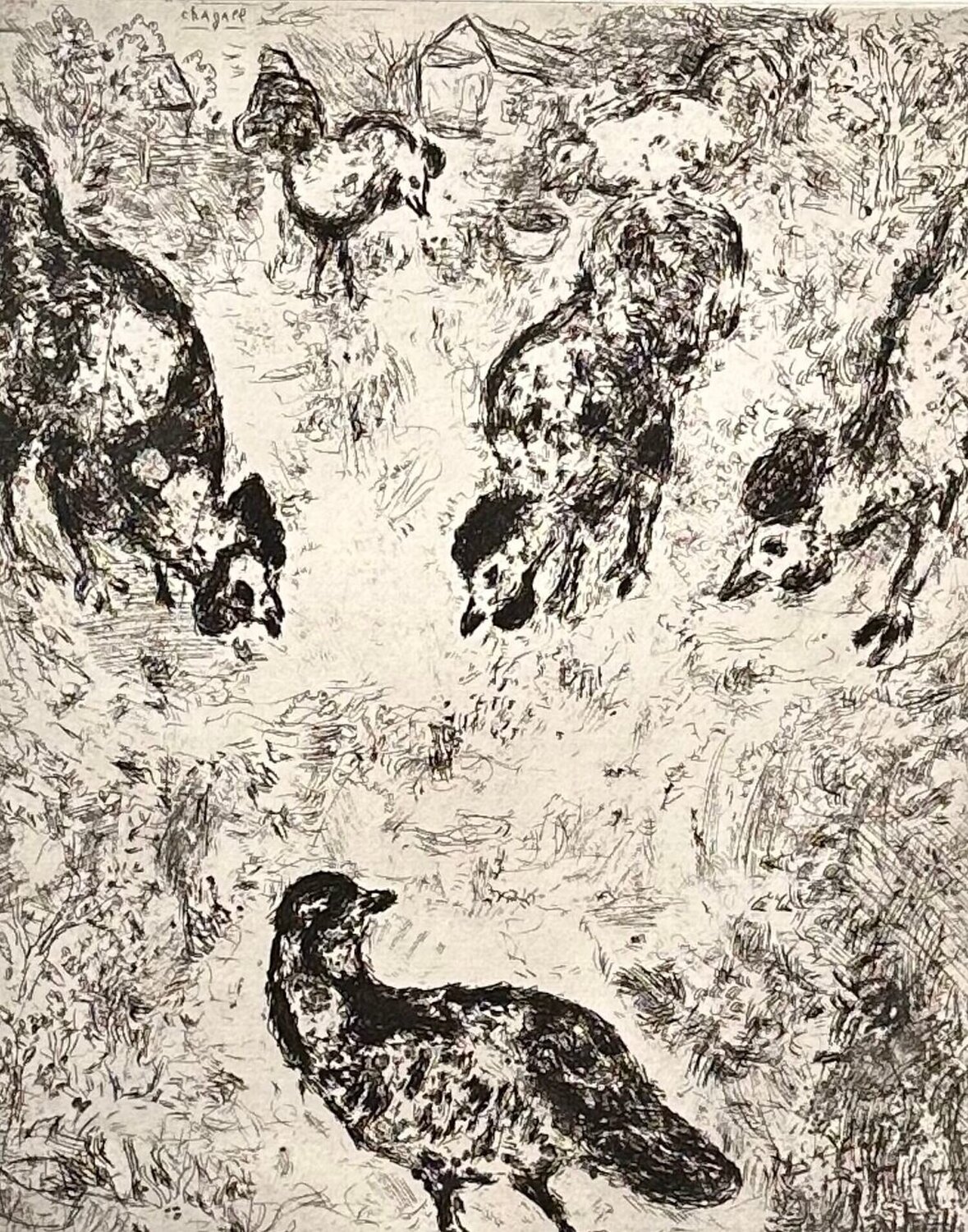 The Partridge And The Roosters Marc Chagall