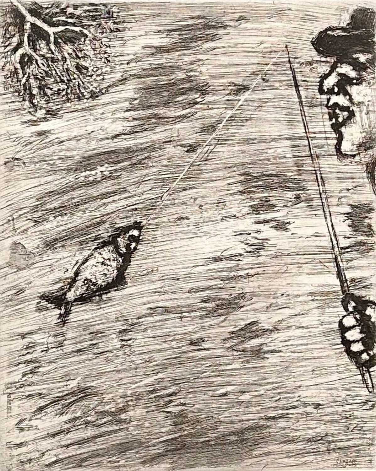 The Fisherman and The Little Fish Marc Chagall Druck zu verkaufen