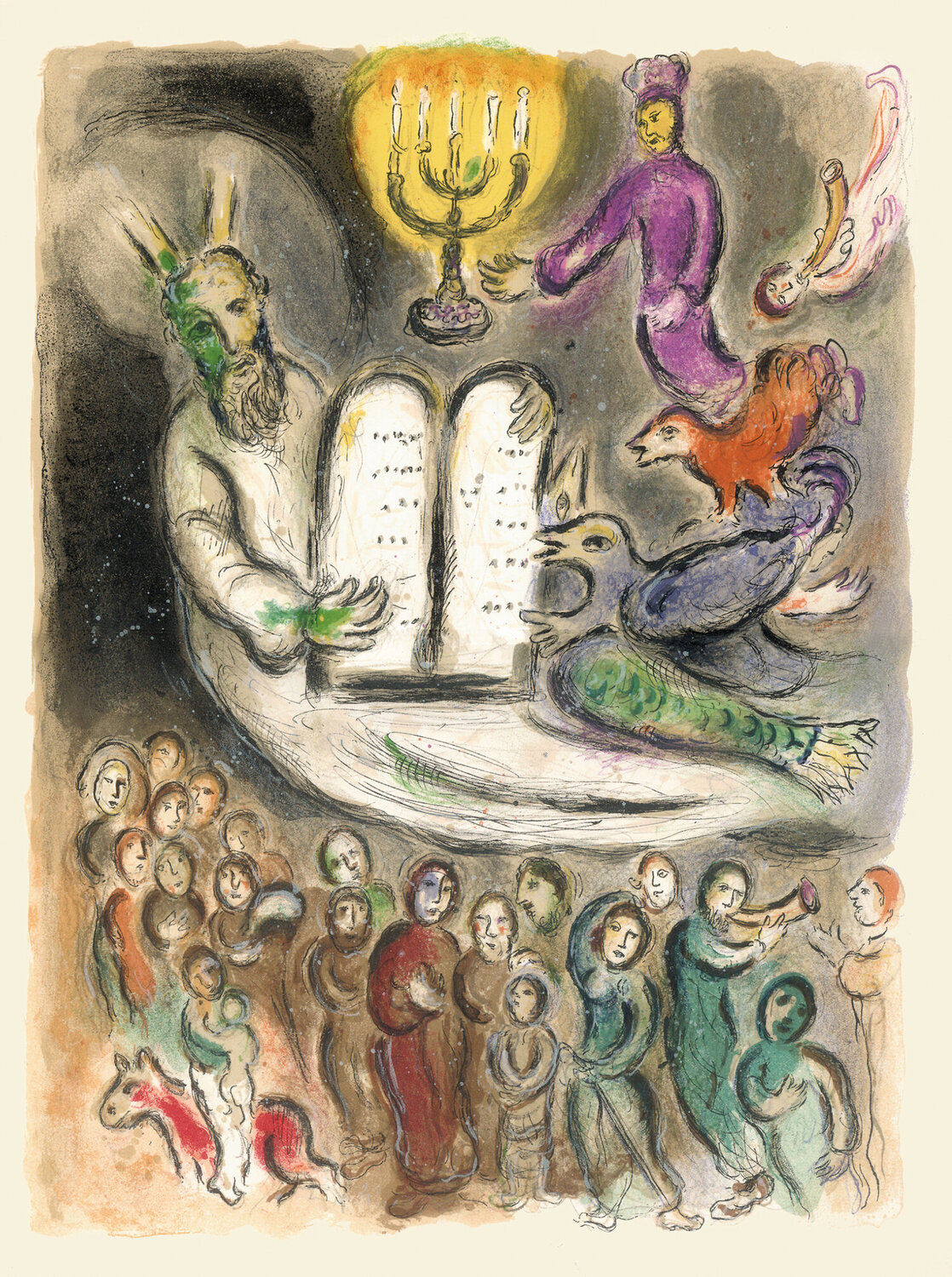 Moses shows the Elders the Tablets of the Law Marc Chagall Druck zu verkaufen