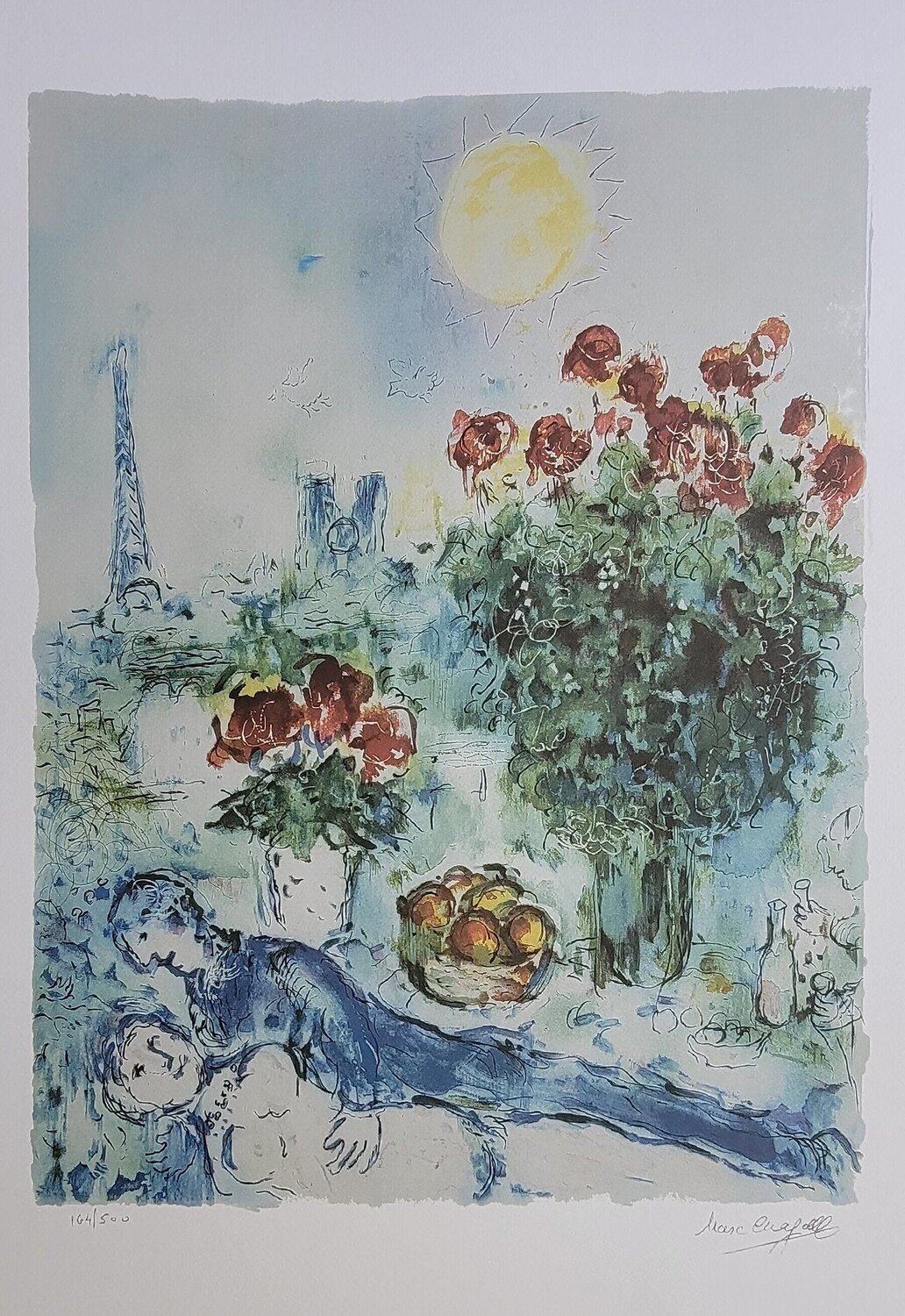 notre dame et la Eiffel Marc Chagall