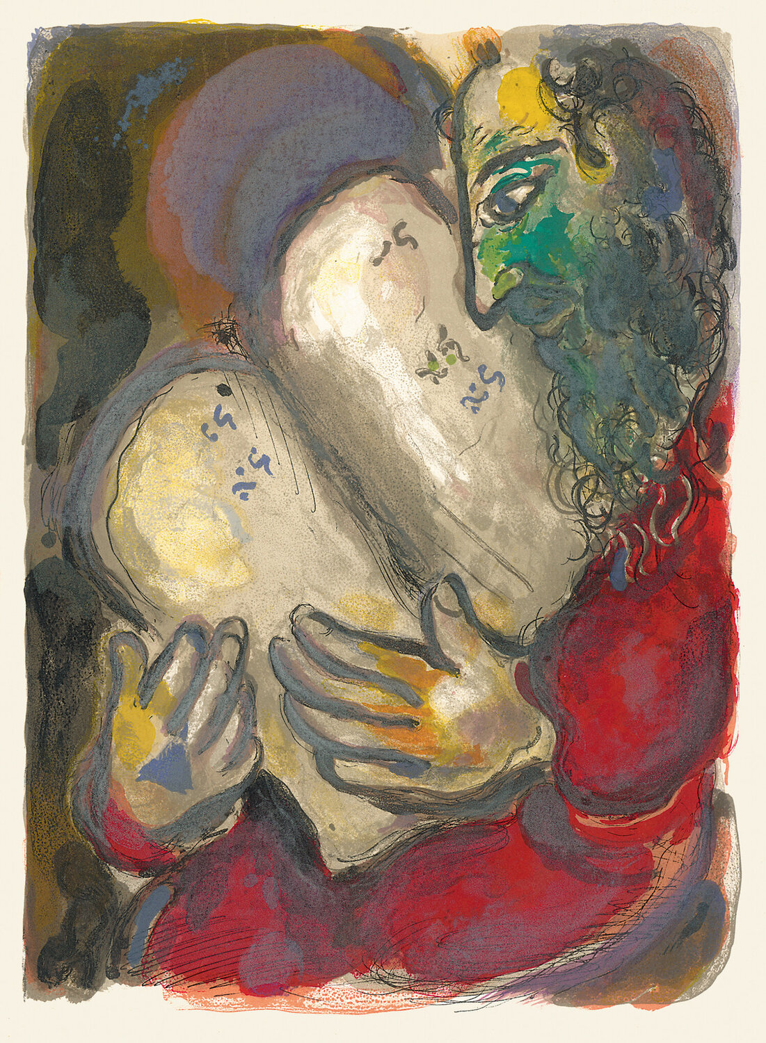Moses with the new Tablets of the Law Marc Chagall Stampa in vendita