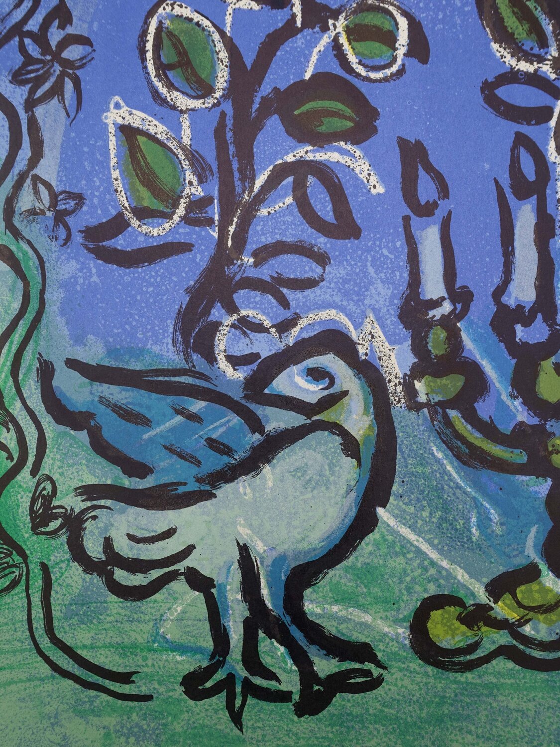 Colombe et chandelier Menorah Marc Chagall
