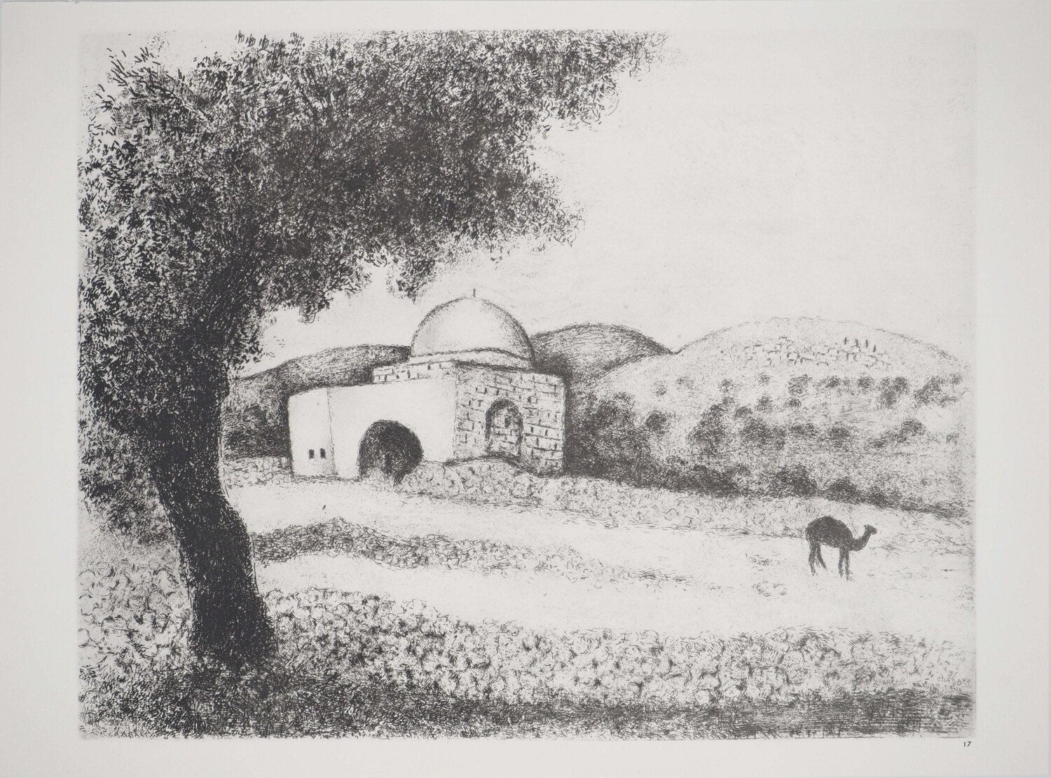 Monument du sépulcre de Rachel Marc Chagall Print for sale