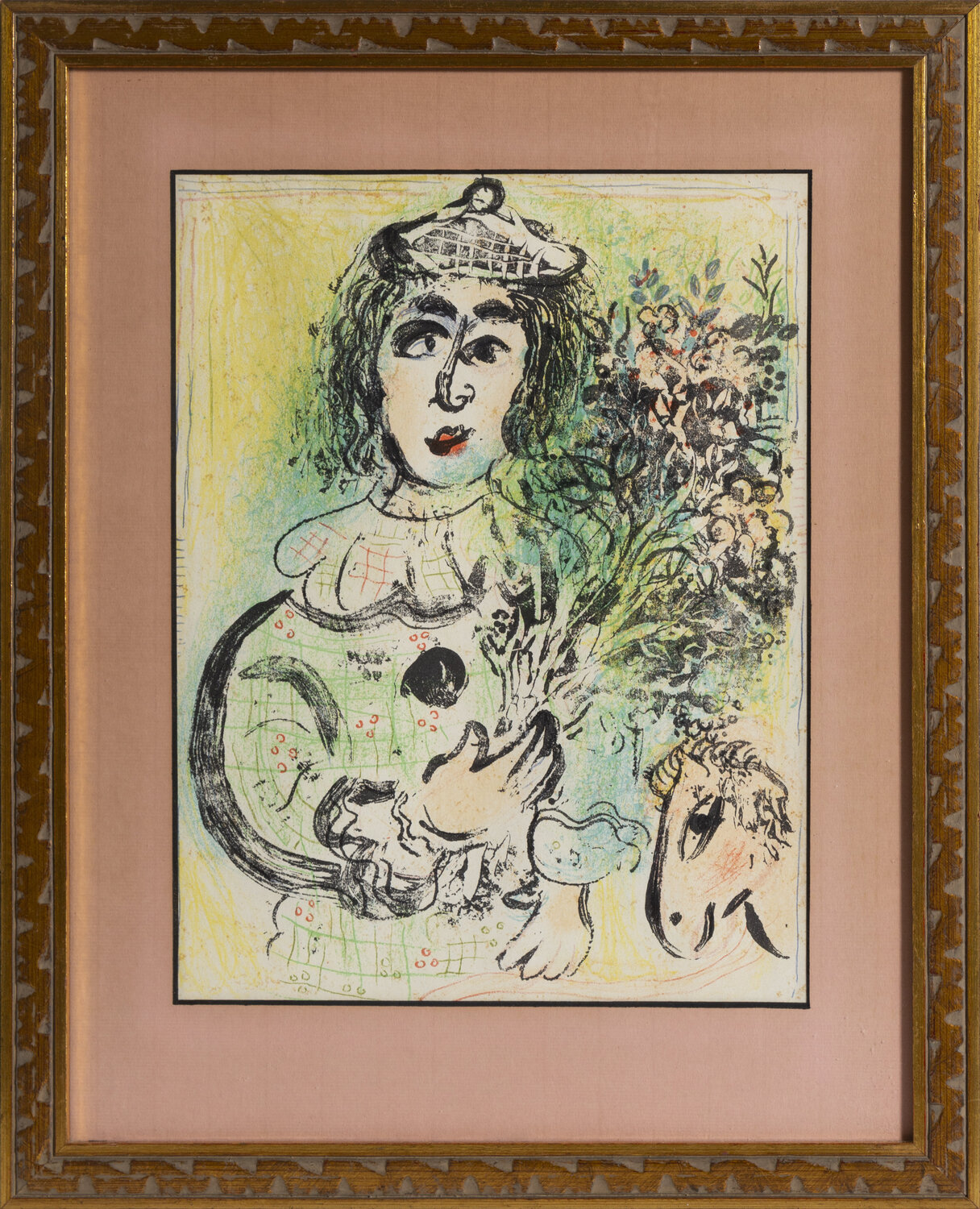 The Clown with Flowers Marc Chagall