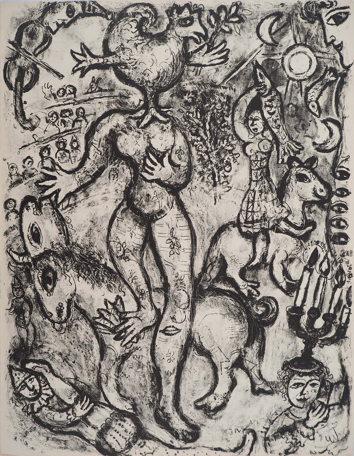 Cirque, Joyeuse parade, Lithographie originale Marc Chagall Print for sale