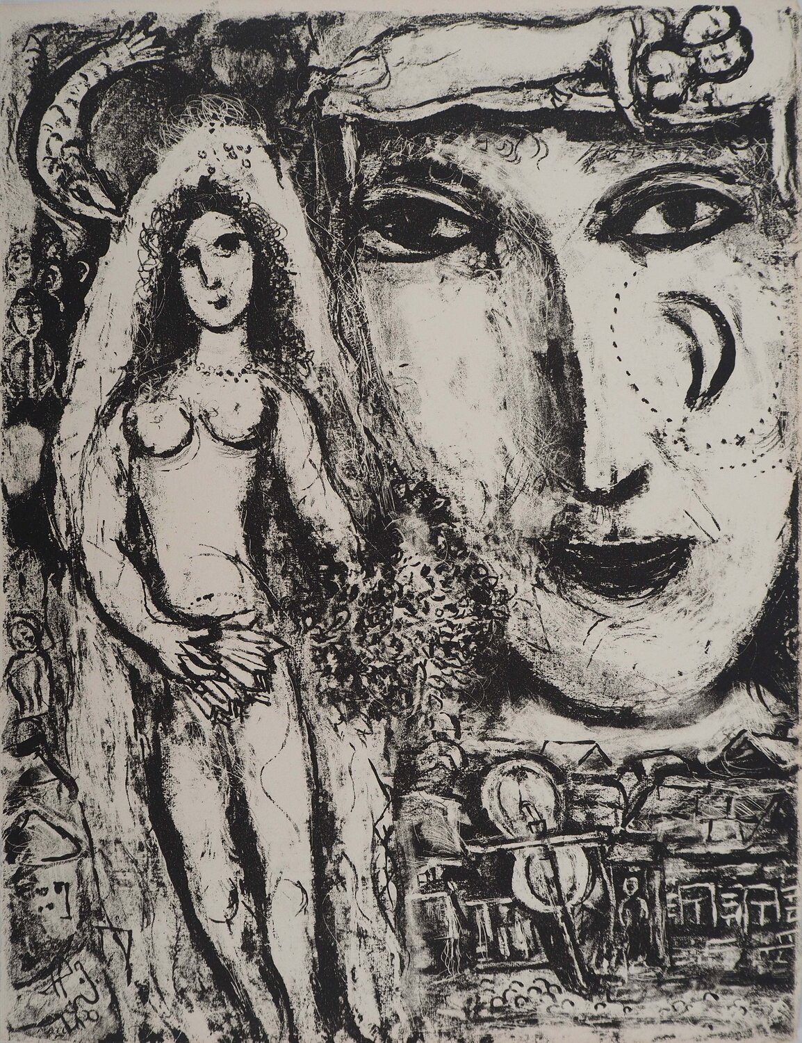 Cirque, Le rêve de la mariée, Lithographie originale Marc Chagall Impresión en venta