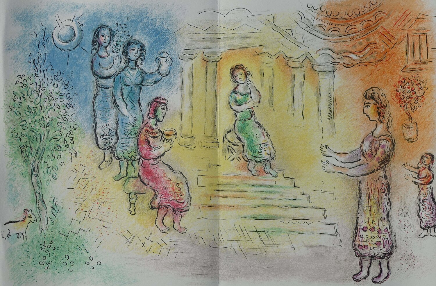 Pénélope et les offrandes, Lithographie Marc Chagall Print for sale