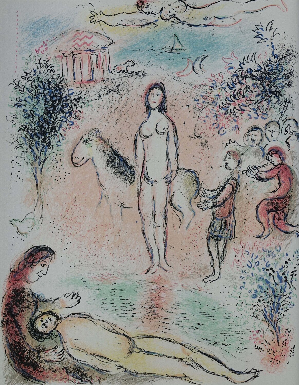 Ulysse blessé attend Pénélope Marc Chagall Druck zu verkaufen