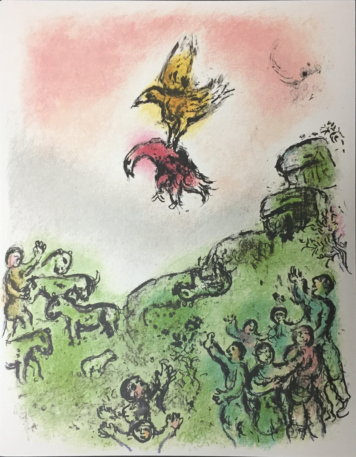 The Sign: The Falcon and The Pigeon, 1989 Marc Chagall Druck zu verkaufen