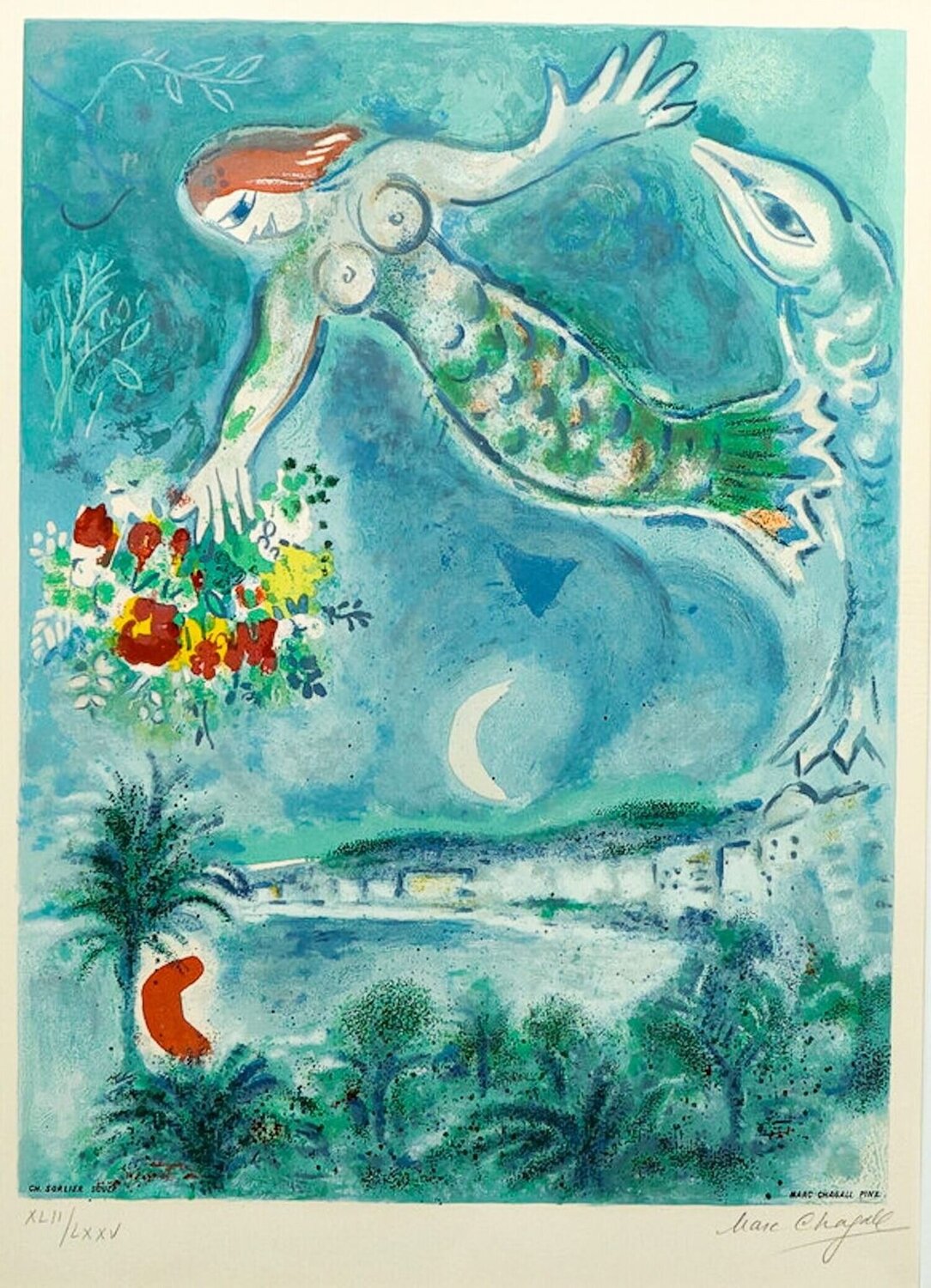 Sirène et Poisson Marc Chagall Stampa in vendita