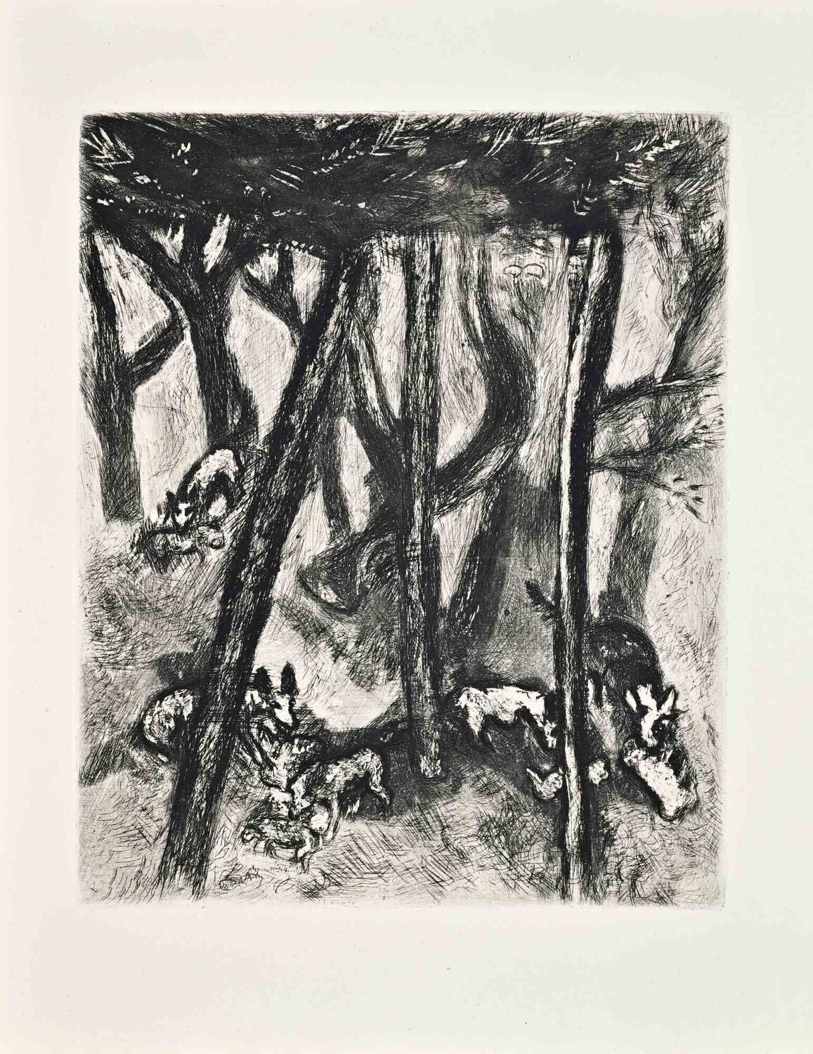 Les Loups et les Brebis (The Wolves and the Shee) Marc Chagall Stampa in vendita
