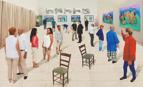 Two Chairs with People van David Hockney, Andere media te koop op Singulart