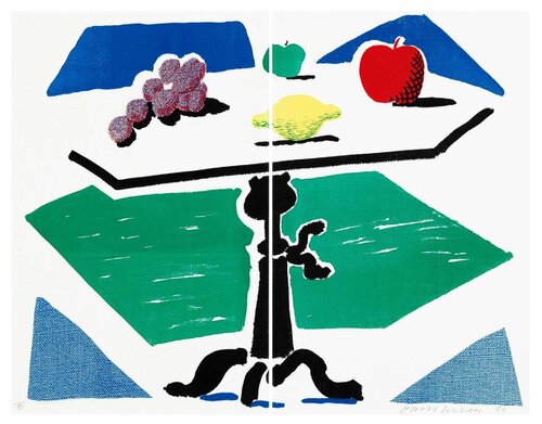 Apples, Grapes and Lemon on a Table from Brooklyn Academy of Music Portfolio II van David Hockney, Afdruk te koop op Singulart
