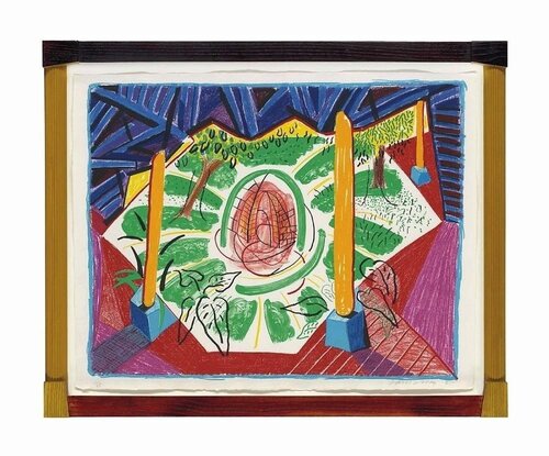 View from Hotel Well II, from Moving Focus van David Hockney, Afdruk te koop op Singulart