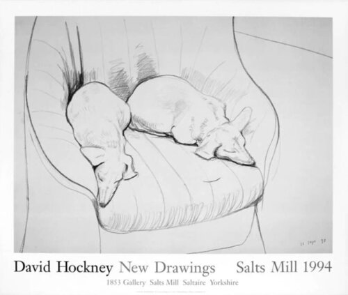 New Drawings (Stanley and Boodge Dogs) van David Hockney, Afdruk te koop op Singulart