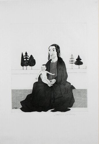 The Enchantress with the Baby Rapunzel van David Hockney, Afdruk te koop op Singulart