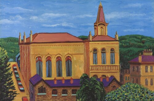 Victoria Hall, Saltaire van David Hockney, Afdruk te koop op Singulart