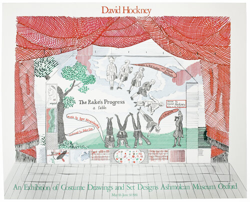 Ashmolean Museum 1981 (Curtain for The Rake’s Progress Epilogue 1974-75) van David Hockney, Afdruk te koop op Singulart
