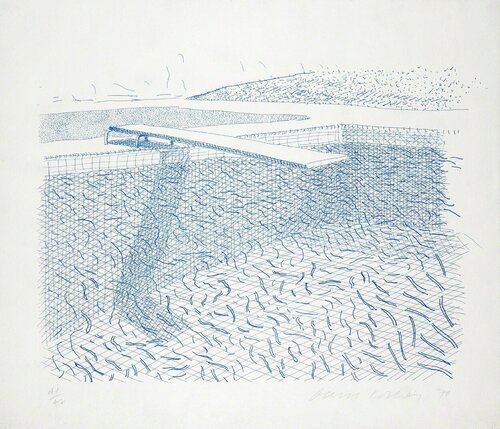 Lithograph of Water Made of Lines van David Hockney, Afdruk te koop op Singulart