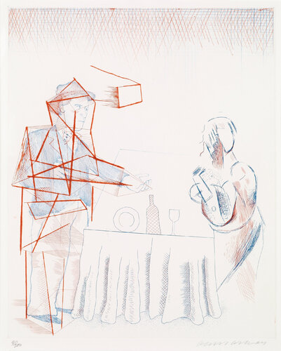 Figures with Still Life (The Blue Guitar Series) van David Hockney, Afdruk te koop op Singulart