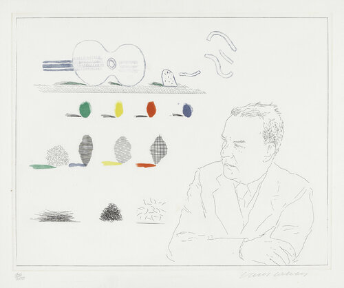 The Poet, from The Blue Guitar van David Hockney, Werk op papier te koop op Singulart