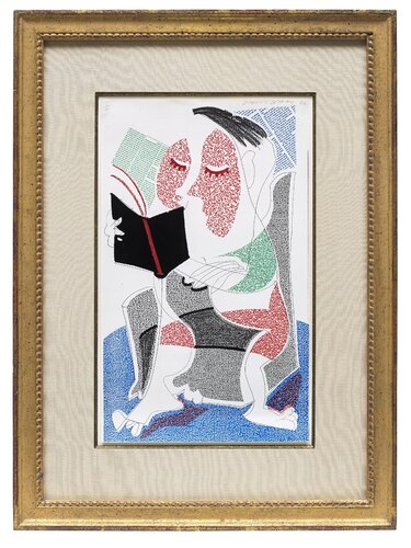 Man Reading Stendahl, July 1986 van David Hockney, Afdruk te koop op Singulart