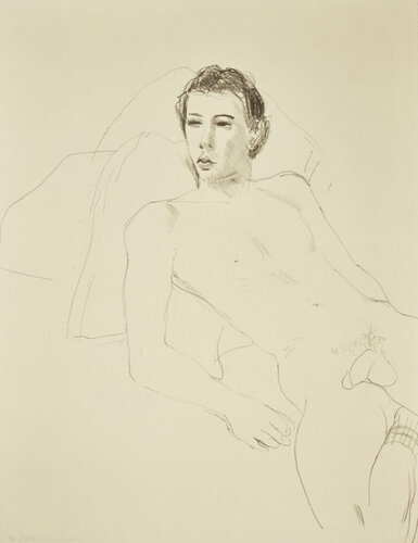 Gregory Reclining (Nude) van David Hockney, Afdruk te koop op Singulart