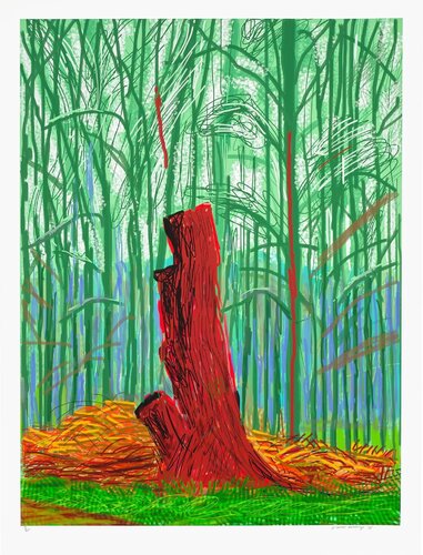 The Arrival of Spring in Woldgate, East Yorkshire in 2011 -  25 February , 2011 van David Hockney, Afdruk te koop op Singulart
