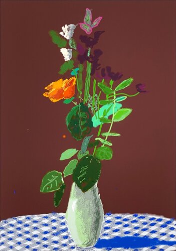 7th March 2021, More Flowers on a Table van David Hockney, Afdruk te koop op Singulart