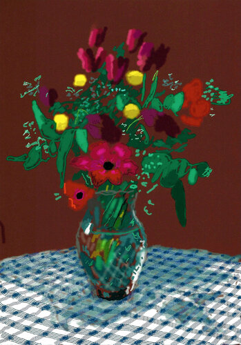 16th February 2021, More Flowers in a Glass Vase van David Hockney, Afdruk te koop op Singulart