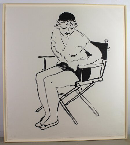 Celia in Director's Chair van David Hockney, Afdruk te koop op Singulart