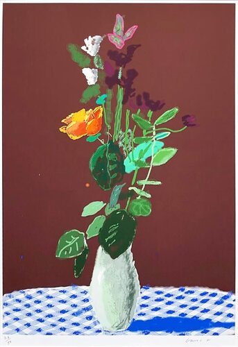7th March 2021, More Flowers on a Table van David Hockney, Werk op papier te koop op Singulart
