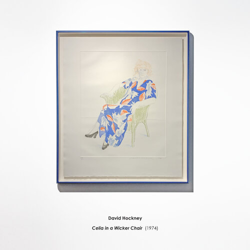 Celia in a Wicker Chair van David Hockney, Werk op papier te koop op Singulart