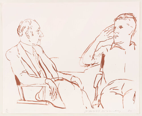 Bill and James I, 1980 van David Hockney, Afdruk te koop op Singulart