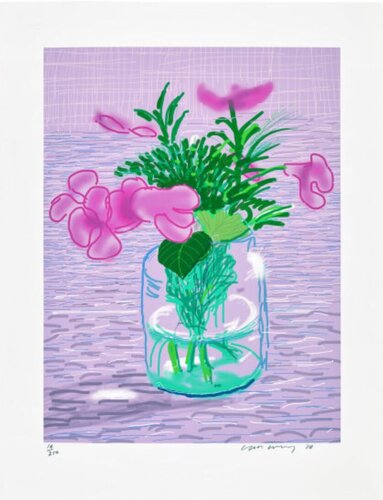 iPad drawing 'Untitled 329' From Taschen A Bigger Book di David Hockney, Stampa in vendita su Singulart