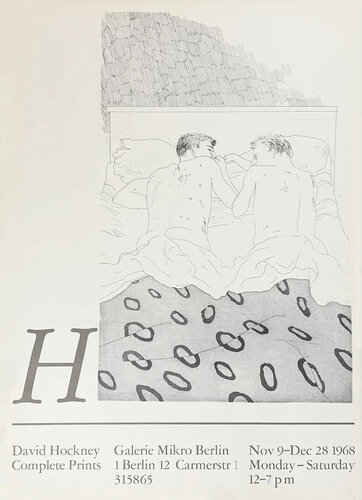 David Hockney Two Boys Aged 23 or 24 Galerie Mikro Berlin 1968 van David Hockney, Afdruk te koop op Singulart