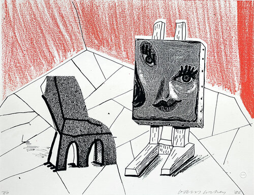 Celia with Chair, March 1986 van David Hockney, Afdruk te koop op Singulart