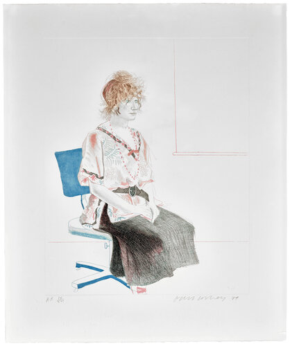 Celia in an Office Chair van David Hockney, Afdruk te koop op Singulart