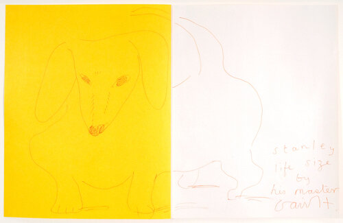 Stanley Life size by his master van David Hockney, Schilderij te koop op Singulart