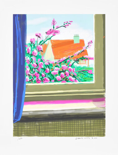 "Untitled" Cherry Blossom iPad Drawing. My Window No. 778 van David Hockney, Afdruk te koop op Singulart