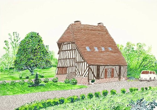 In Front of House Looking West van David Hockney, Afdruk te koop op Singulart